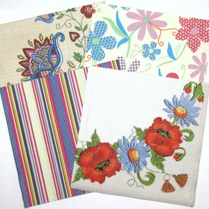 Servilletas de decoupage mixtas con tema popular, Servilletas surtidas a juego, Motivos florales bordados de Kashubian, Servilletas de papel florales de granja, MIX45
