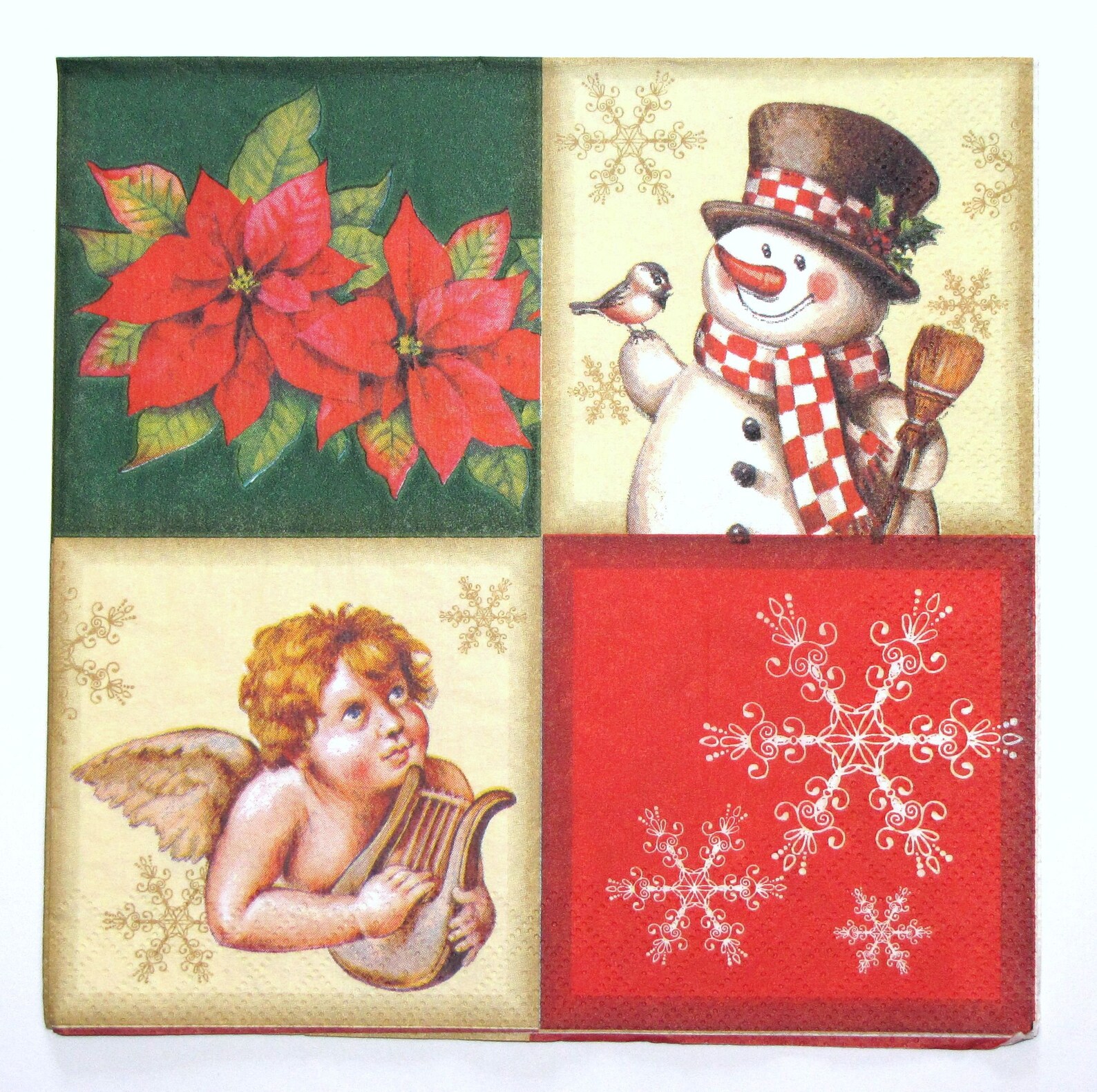 Mixed Decoupage Napkins Christmas Winter Napkin wit Santa Etsy