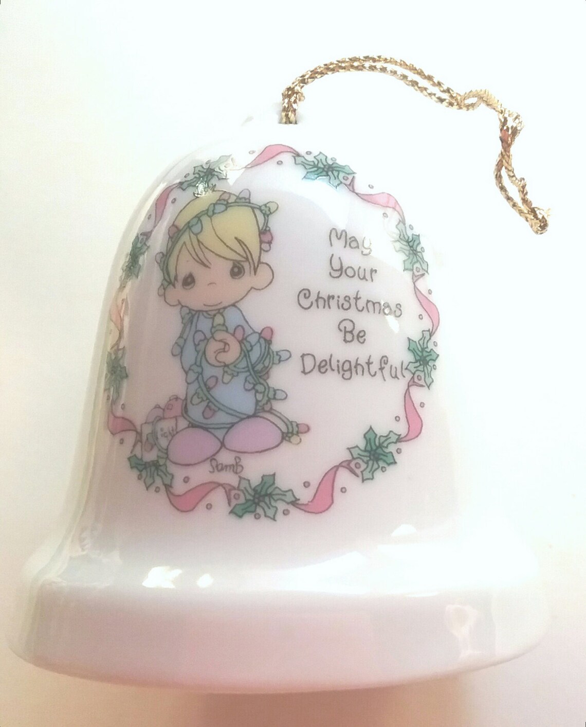 Precious Moments Porcelain Christmas Bell Ornament Etsy