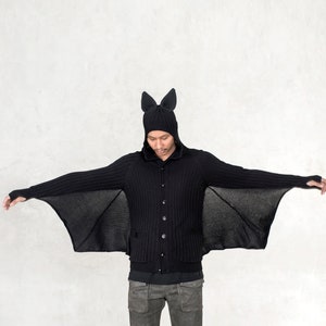 Bat Hoodie Costume Black Bat 