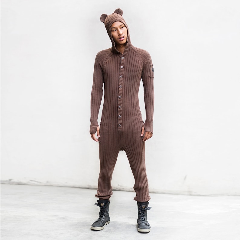 Unisex Bear Pajamas One Piece Jumpsuit Mommy and Me Matching Christmas Pajamas BROWN BEAR Suit for Adults Fireman/'s Flap Xmas Gift