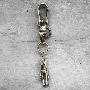 Birdman Handmade Solid Oxidized Brass Bird Pendant Keychain - Bag Charm image 2
