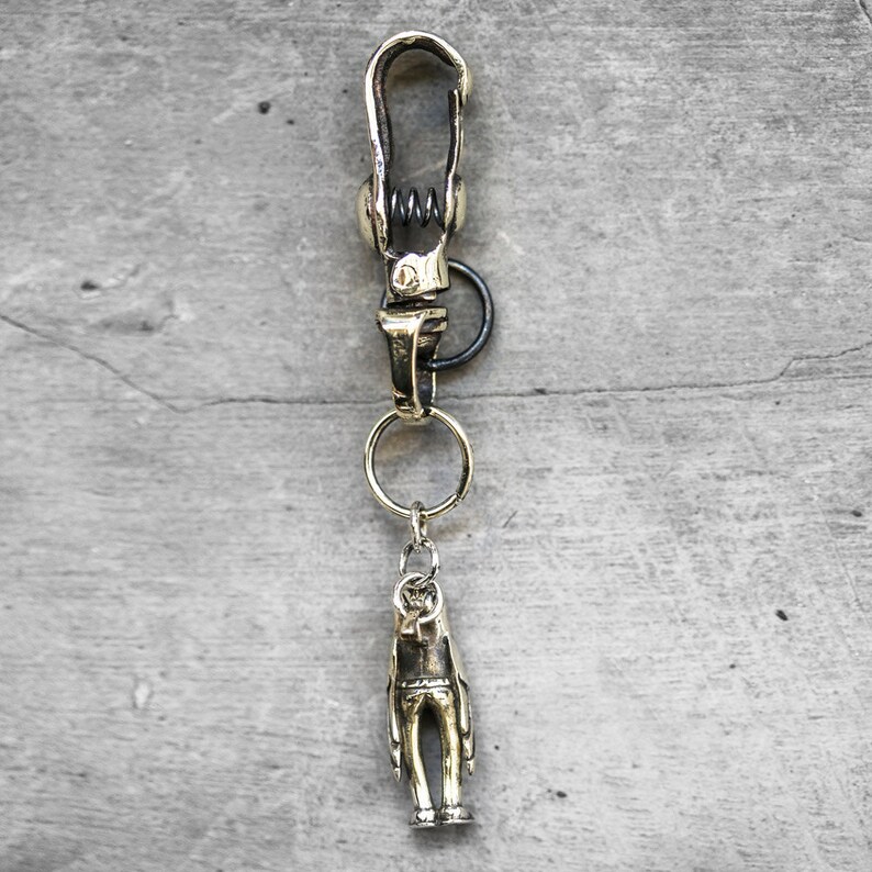 Birdman Handmade Solid Oxidized Brass Bird Pendant Keychain - Bag Charm image 2