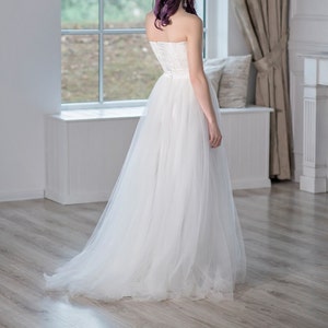 Heather bridal tulle skirt / white tulle skirt / bridal skirt / soft tulle skirt / A line bridal skirt / airy tulle skirt image 1