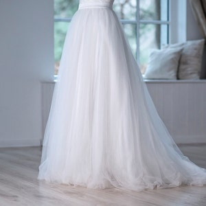 Heather bridal tulle skirt / white tulle skirt / bridal skirt / soft tulle skirt / A line bridal skirt / airy tulle skirt image 3