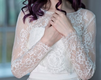 Primrose - floral bridal lace cover up