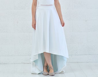 Vivian - high low bridal skirt with a touch of color