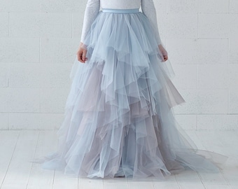 Aella - ruffled bridal skirt in watercolor design