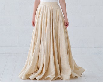 Gilda - gold linen jacquard bridal skirt