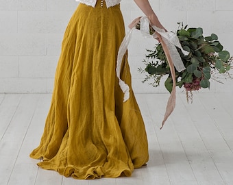 Penelope - boho mustard bridal skirt