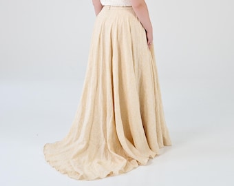 Penelope - boho linen bridal skirt
