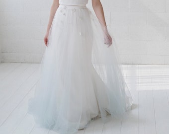 Nova - bridal overskirt with stars appliques and a touch of color