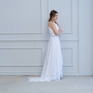 Valentina - slim wrap style bridal skirt with a slight high low front