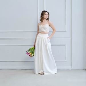 Ines - palazzo pants / women's bridal or formal pants / women's wide leg trousers / bridal pants / wedding trousers