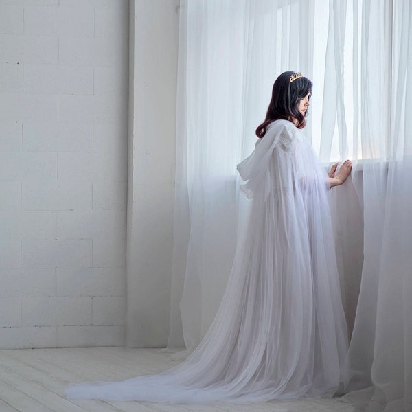 Etéreo - capa de novia / capa de boda / capa de novia / capa de novia de tul / capa de boda / capa de novia única / alternativa al velo