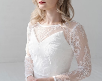 May - long sleeve lace bridal cover up