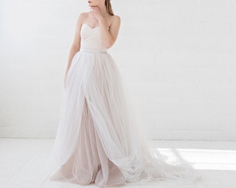 Gaia - tulle multiway wedding dress / corset tulle gown / corset bridal gown / tulle wedding dress / unique off the shoulder wedding dress