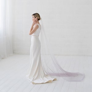 Jean - ombre bridal veil / single tier narrow veil / elbow, fingertip, ballet, waltz, chapel, cathedral, royal length veil / dip dyed veil