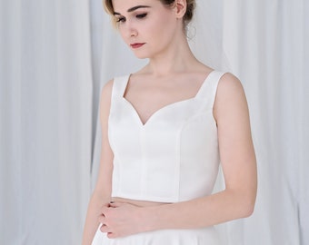 Josephine - sweetheart neckline bridal crop top