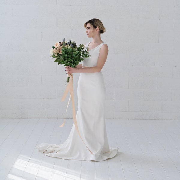 Julianne - mermaid wedding dress / classic bridal separates / figure hugging fitted wedding dress / clean and minimalist bridal gown