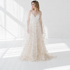 Weddings Category Winner: Etsy Design Awards 2020 Estelle celestial wedding dress / bridal gown with silver and gold sequin stars image 4