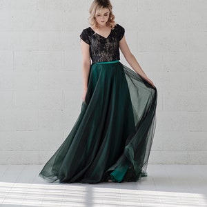 Morgana alter ego emerald and black wedding dress / alternative bride bridal gown / forest green wedding gown / dark green wedding dress image 1