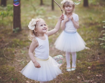 Mini Ballerina : girl  tulle skirt / girl tutu / flower girl skirt / children's tutu / flower girl dress /