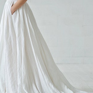 Rhea linen wedding skirt / barn wedding style skirt / natural bridal skirt / bohemian wedding skirt / boho bridal skirt with pockets image 8