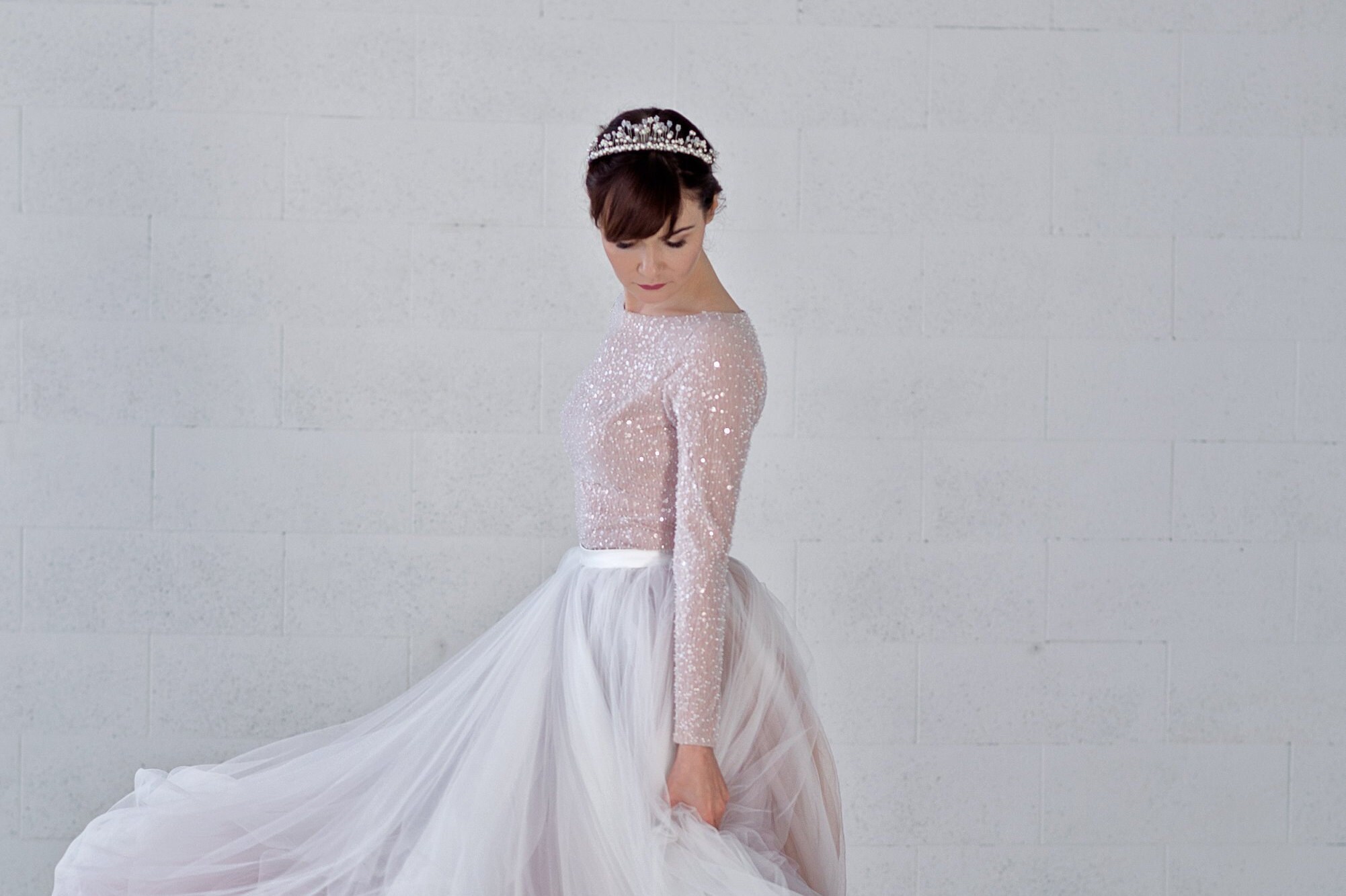 beaded bridal top