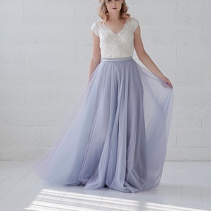 Morgana lavender and blue wedding dress / minimalist bride bridal gown / unique bridal separates / lavender wedding dress / elopement gown image 6