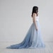 Nora - ombre bridal skirt / tulle wedding skirt / tulle bridal skirt / dusty blue bridal skirt / custom ombre dyed tulle floor length skirt 