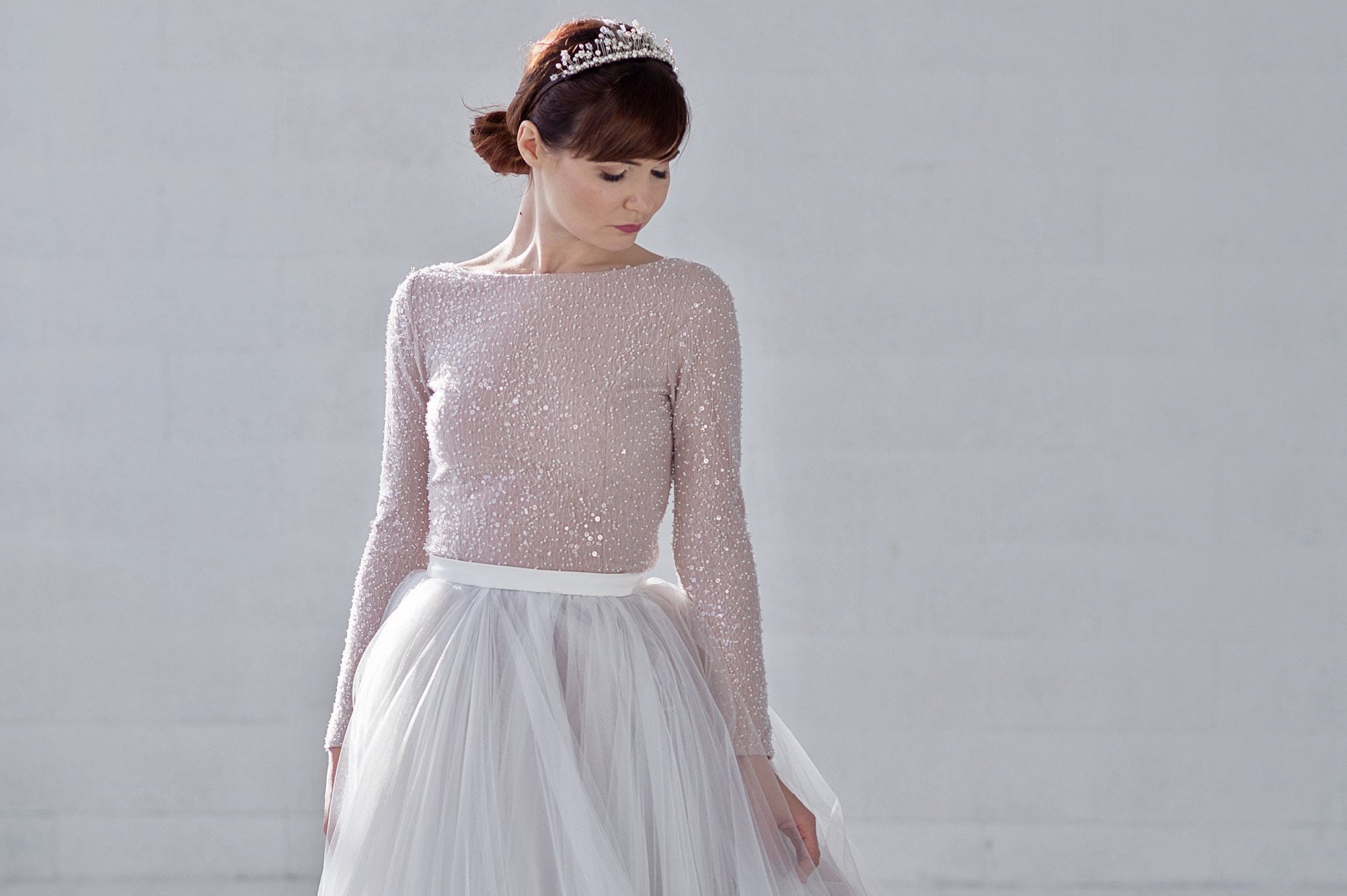 beaded bridal top