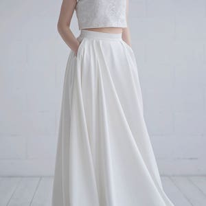 Aiko bridal skirt with pockets / satin wedding skirt with pockets / wedding skirt / satin wedding skirt / ivory bridal skirt / matte skirt image 2