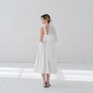Josephine short wedding dress / simple bridal gown / courthouse wedding dress / sweetheart wedding dress / wedding crop top and skirt image 4