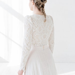 Olivia - cotton and linen wedding dress / rustic wedding dress / barn wedding dress / country bride / linen bridal down / eco wedding dress image 9