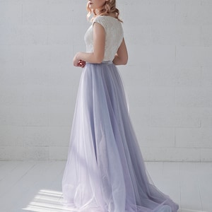 Morgana lavender and blue wedding dress / minimalist bride bridal gown / unique bridal separates / lavender wedding dress / elopement gown image 5