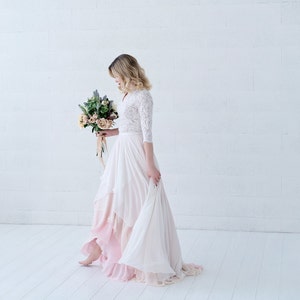 Xylona Bohemian Wedding Dress / Chiffon Wedding Dress / Bridal ...