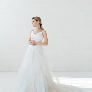 Nayeli - ombre bridal skirt / ombre wedding skirt / unique wedding skirt / colorful bridal skirt / ruffled bridal skirt watercolor design As pictured 2