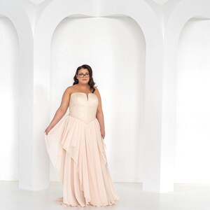 Delphine - bridal chiffon skirt / asymmetrical hemline skirt / flowing chiffon wedding skirt / layered chiffon bridal skirt image 8