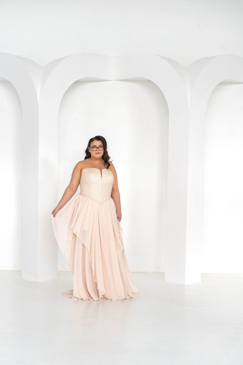 Delphine - bridal chiffon skirt / asymmetrical hemline skirt / flowing chiffon wedding skirt / layered chiffon bridal skirt image 8