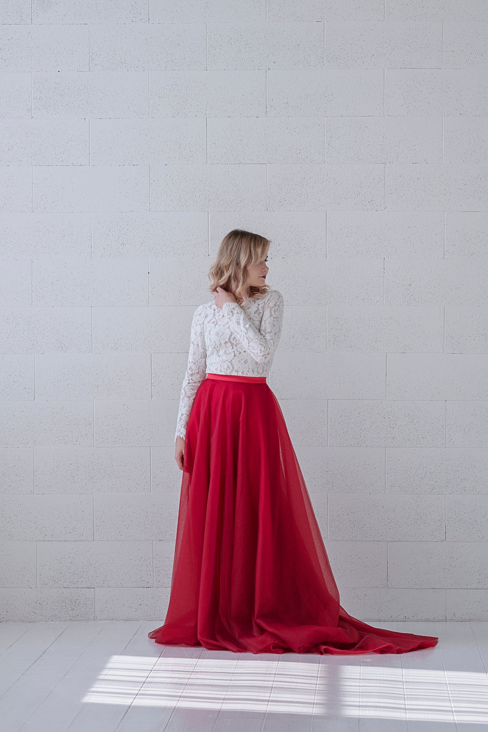 Eirene long sleeve bridal top