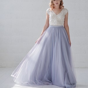 Morgana lavender and blue wedding dress / minimalist bride bridal gown / unique bridal separates / lavender wedding dress / elopement gown image 3