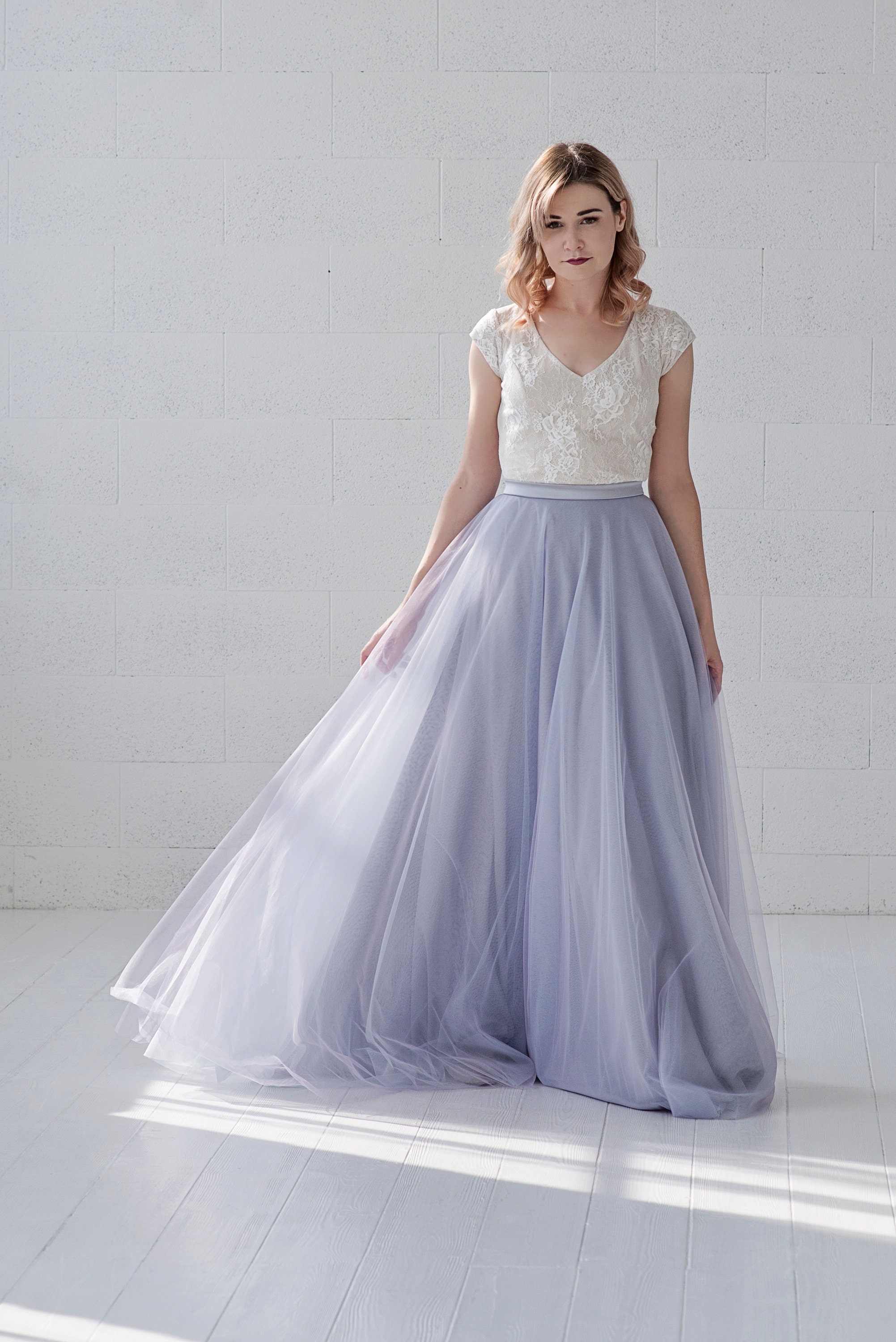 Morgana - lavender and blue wedding dress