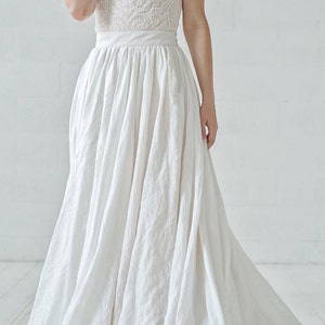 Rhea linen wedding skirt / barn wedding style skirt / natural bridal skirt / bohemian wedding skirt / boho bridal skirt with pockets image 7