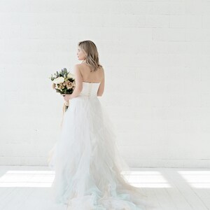 Nayeli - ombre bridal skirt / ombre wedding skirt / unique wedding skirt / colorful bridal skirt / ruffled bridal skirt watercolor design image 3