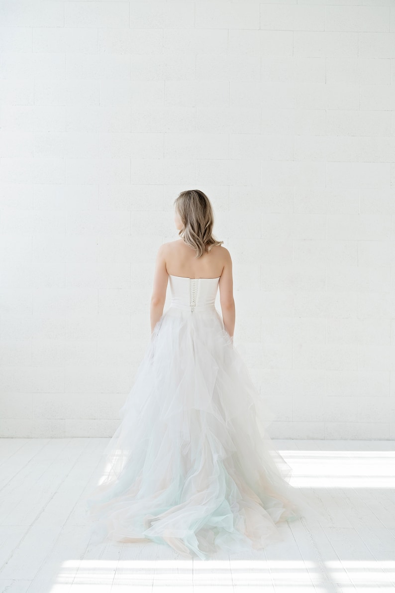 Nayeli - ombre bridal skirt / ombre wedding skirt / unique wedding skirt / colorful bridal skirt / ruffled bridal skirt watercolor design image 1