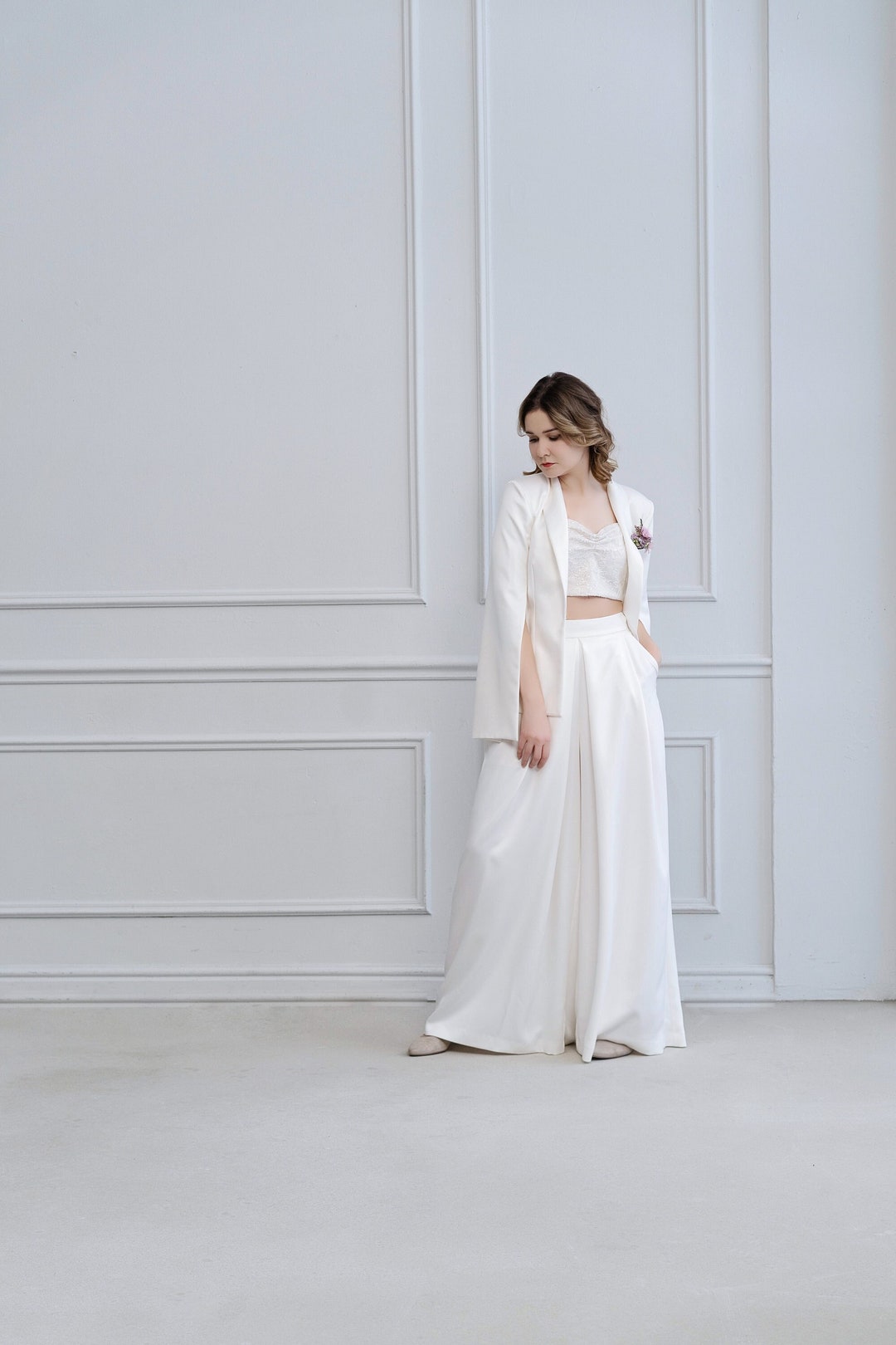 Ines Bridal Blazer / Wedding Blazer / Formal Cape Sleeve - Etsy