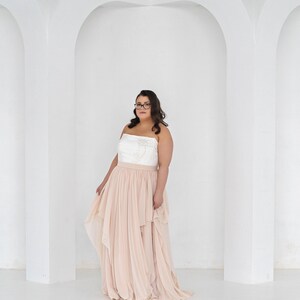 Delphine - bridal chiffon skirt / asymmetrical hemline skirt / flowing chiffon wedding skirt / layered chiffon bridal skirt image 3