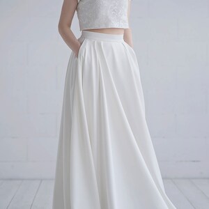 Aiko Elegant Wedding Dress / Crop Top Wedding Dress / - Etsy