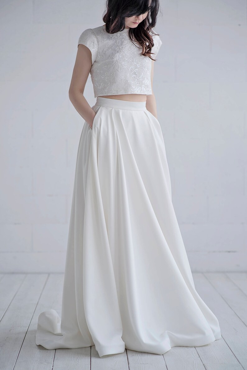 Crop Robe Aiko - robe de mariée élégante / robe de mariée crop top / robe de ...